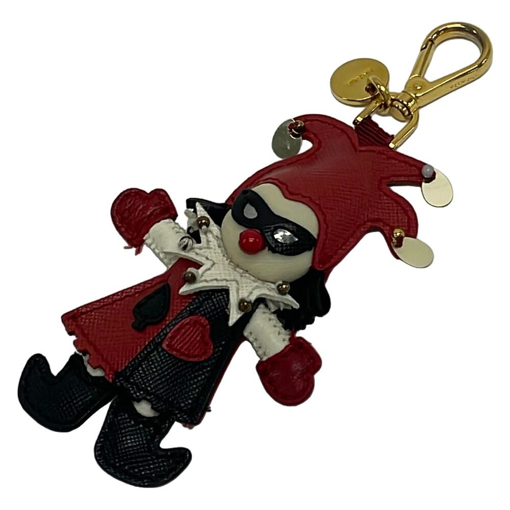 Prada Bag Charm Red Black Multi Leather Hardware